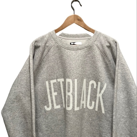 Grey Sweatshirt with White JET BLACK Writing by Brunette the Label - Picture 2 of 3
